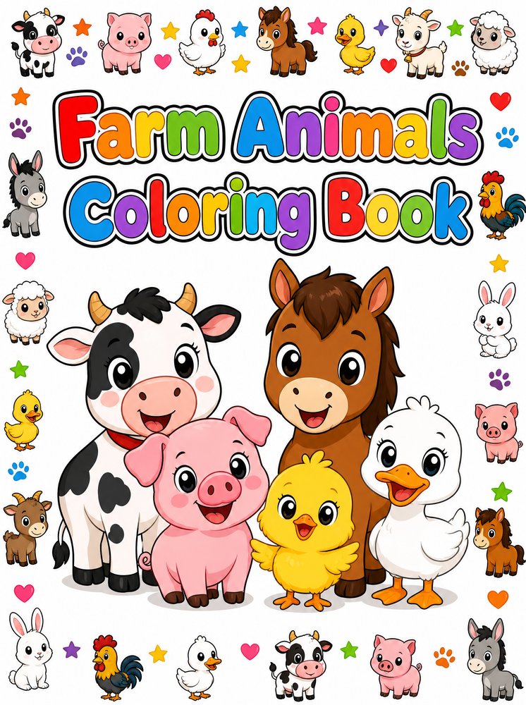 Farm Animals Coloring Book